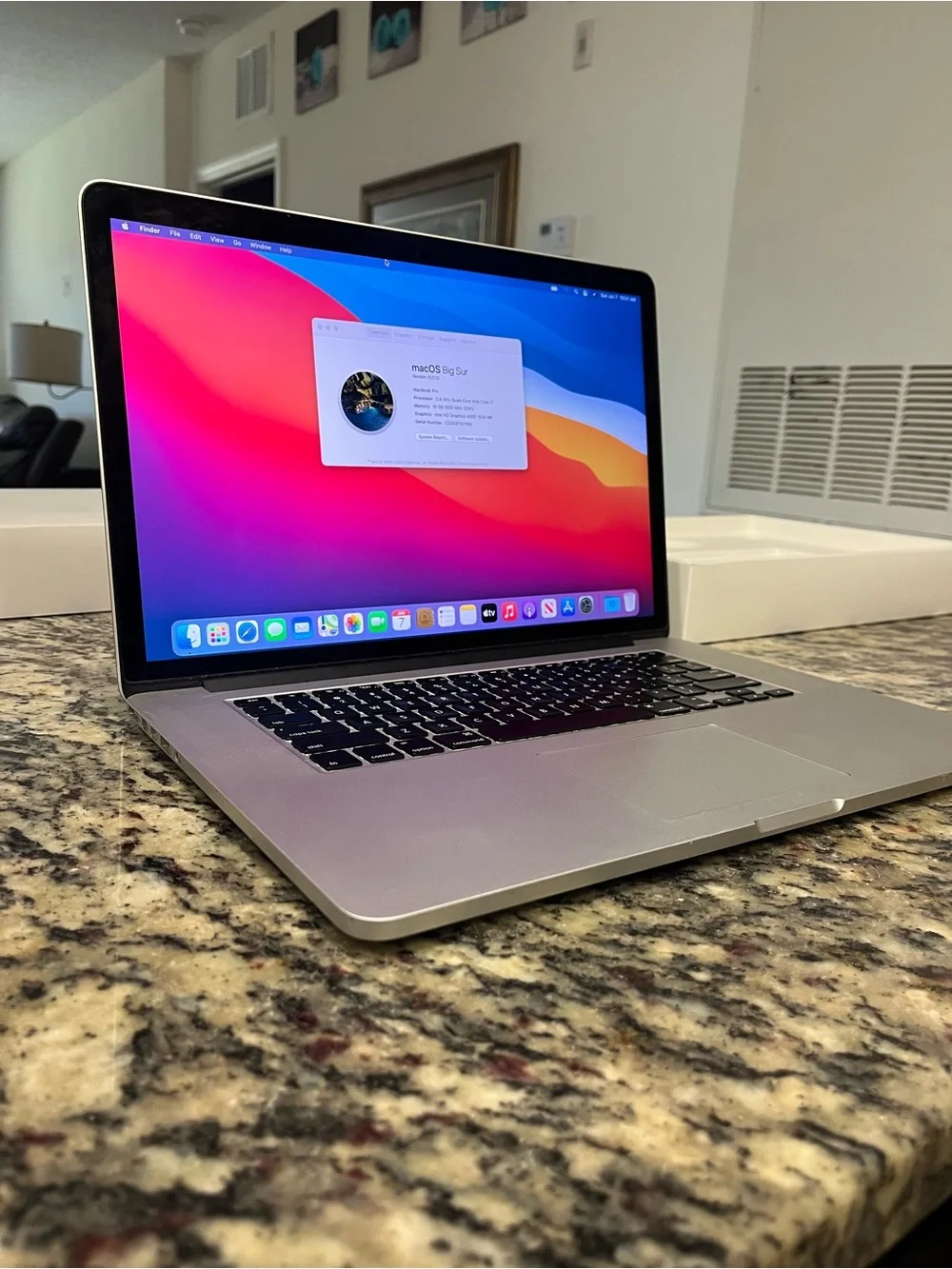 Apple Silver MacBook Pro Core i7 16Gb Ram Excellent Laptop